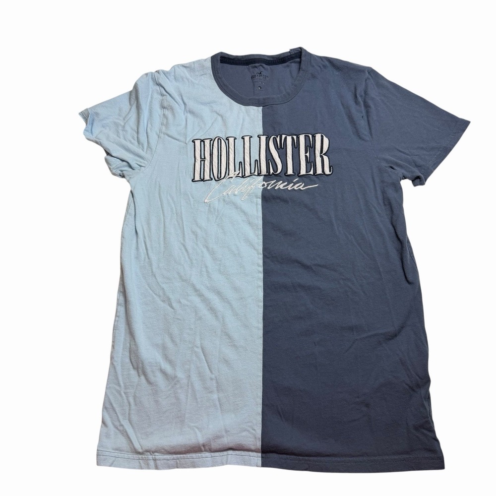 Hollister Co. Men's Color block 2 Toned Tee Shirt Embroidered Cali Skate Medium